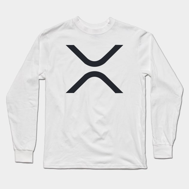 Ripple XRP Cryptocurrency black logo Long Sleeve T-Shirt by Cryptolife